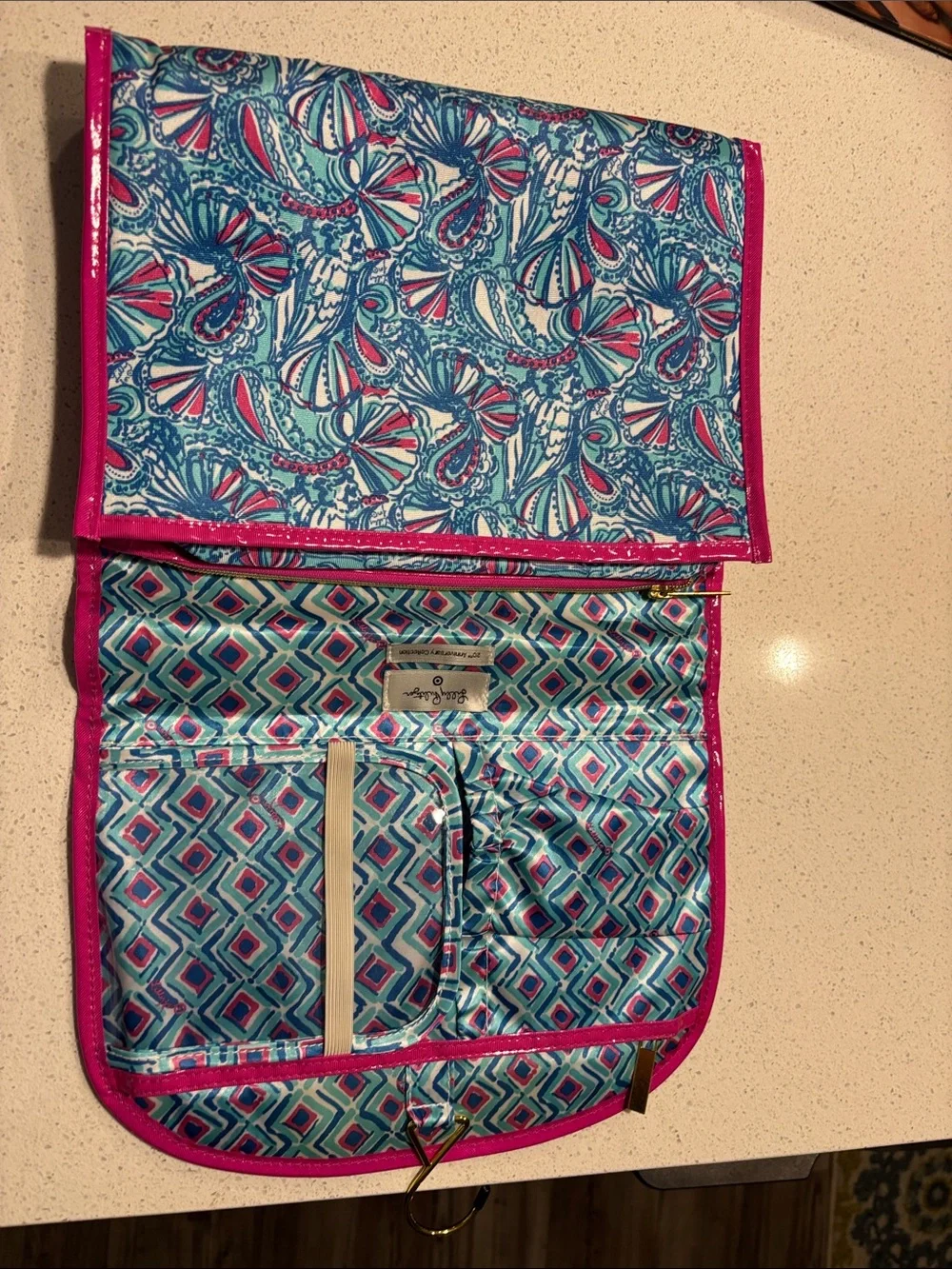 Lilly Pulitzer for Target Pink, Teal & Blue Hanging Jewelry Organizer